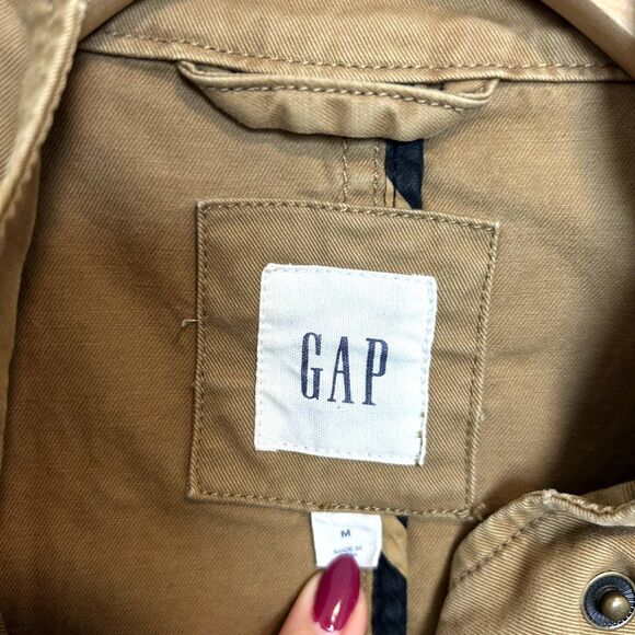 Gap Unisex Long Sleeve Classic Utility 4 Pocket Military Jacket Size Medium Snap - Picture 4 of 15